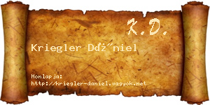 Kriegler Dániel névjegykártya