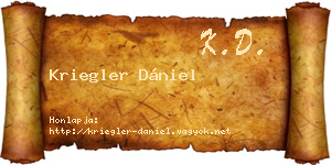 Kriegler Dániel névjegykártya